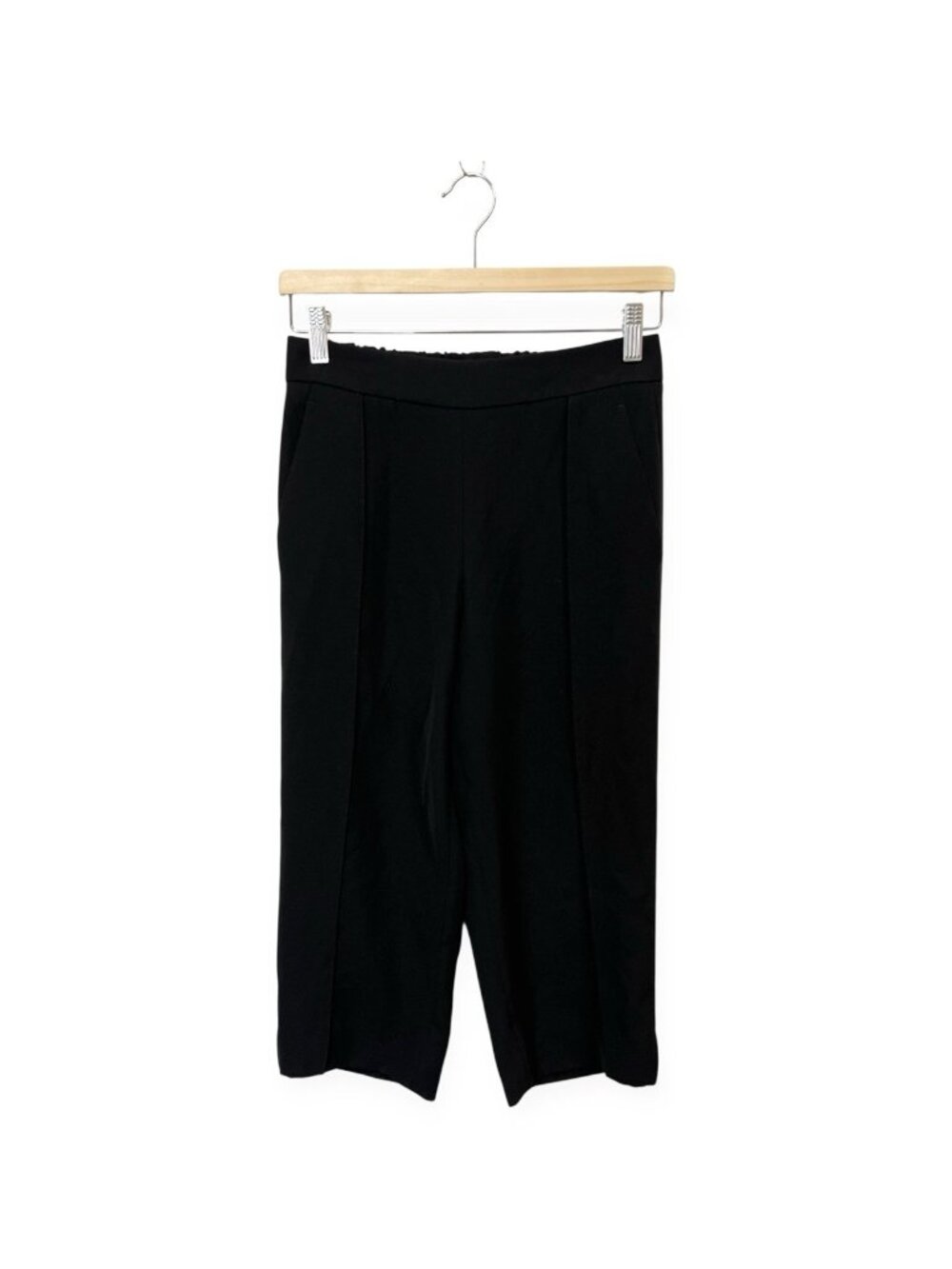 Vince Black Cropped Pull On Pants Size Xs Elastic Waist Capris